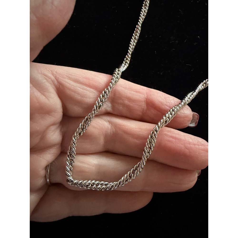 Vintage Sterling Silver Twisted Chain 20" Necklace